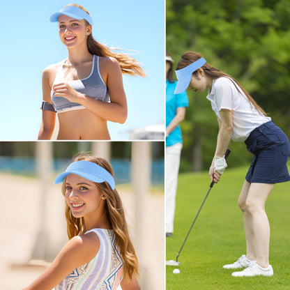 Marrywindix 1 Piece of Blue Sport Wear Athletic Visor Sun Sports Visor Hat Visor Adjustable Cap for Women and Men (One Size)