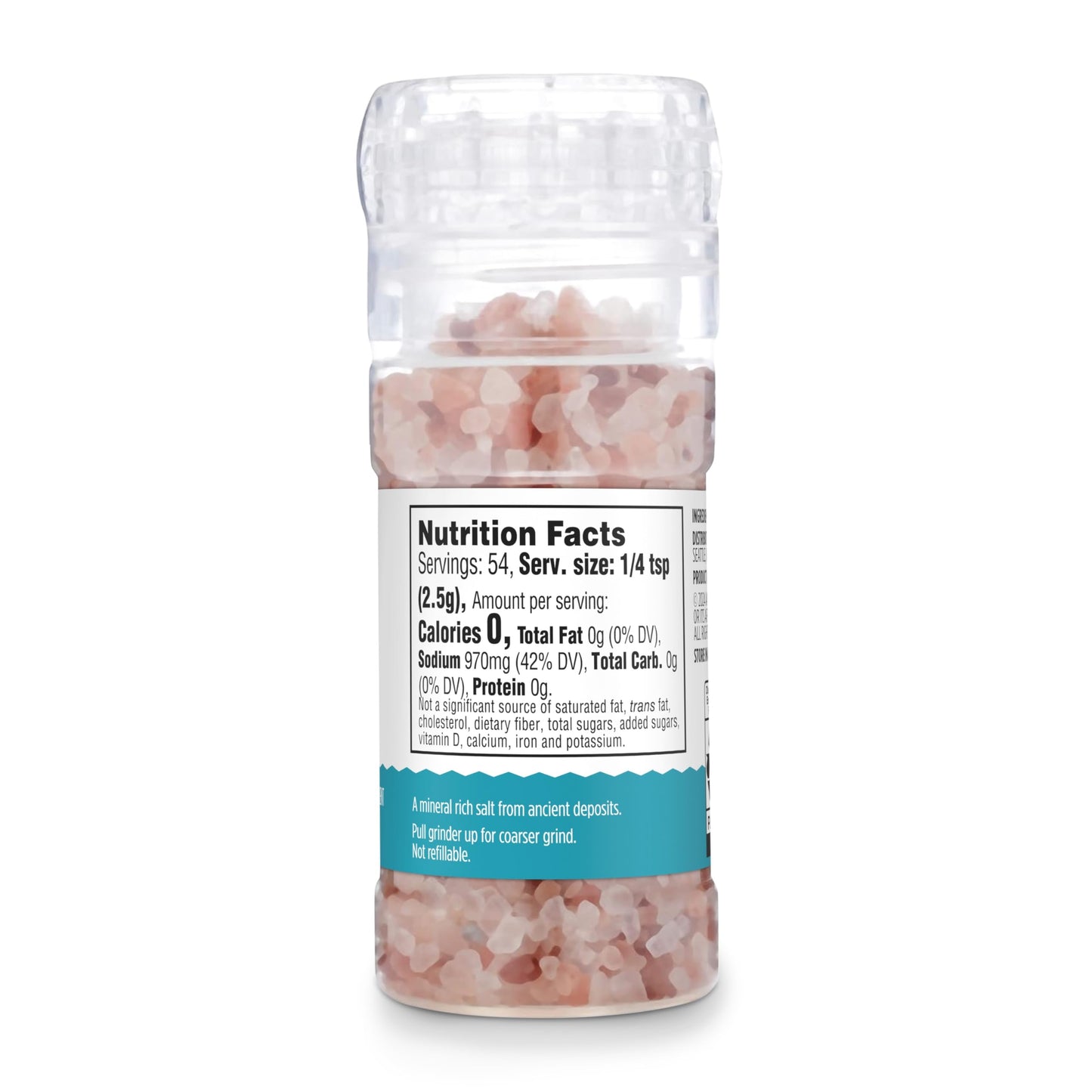 Amazon Grocery, Himalayan Pink Salt Adjustable Grinder, 4.77 Oz (Previously Amazon Fresh, Packaging May Vary)