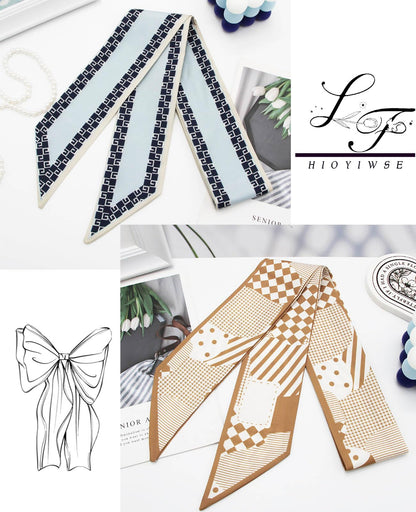 Hioyiwse Purse Scarf Handbags For Women Skinny Hair Neck Accessories Scarves With Bag Scarfs Handle Fashion Lightweight 37.8x 2.6inch 05