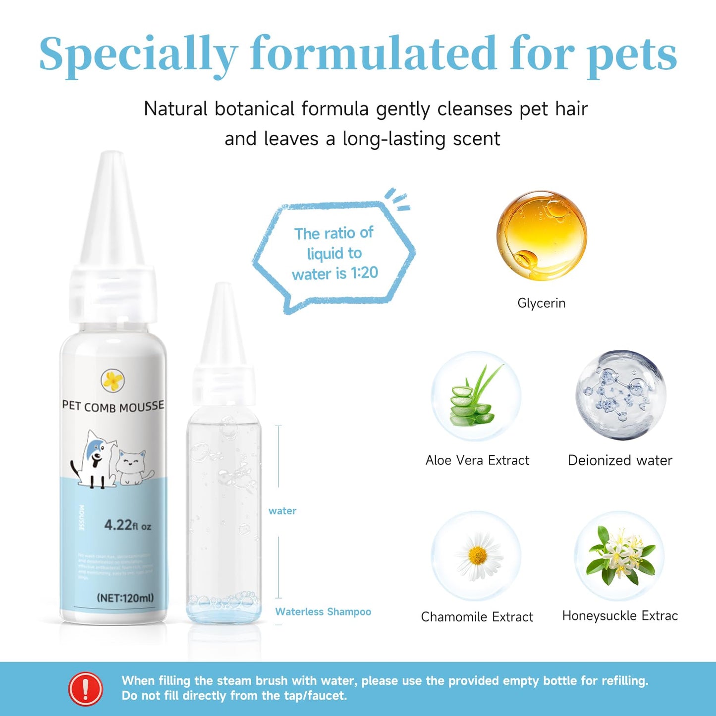 Pet Steam Brush for Dog & Cat – 3-in-1 Spray Hair Removal Comb for Shedding & Grooming Water-Free Shampoo, Bath Gloves,Bath Brush, Tooth & Ear Brush, Towel (10PCS)