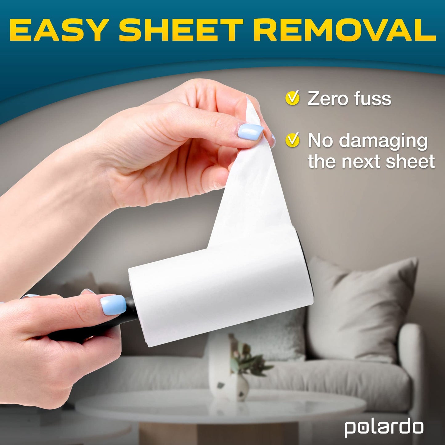 Lint Rollers for Pet Hair, Sticky, Remover for Couch, Clothes Furniture and Carpet. Dog Hair Remover Cat Hair, Animal Fur, Fuzz. 5 Large Lint Rollers