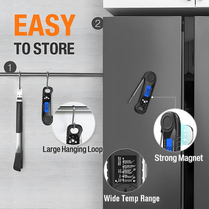 AMMZO Meat Thermometer Digital, Instant Read Food Thermometer for Cooking Deep Fry BBQ Oven Grill Smoker Roast and Candy Thermometer, Camping & Kitchen Essentials, Gifts for Men Women