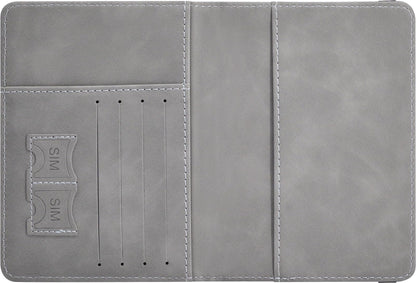 Passport Holder, Passport Cover with Credit Card Slot and Boarding Pass Slot Combo, Passport Wallet Case Book Travel Must Have, RFID Blocking Leather Travel Accessories, Grey