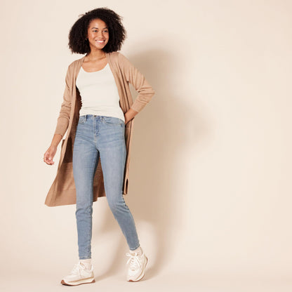 Amazon Essentials Women's Slim-Fit Tank Top, Pack of 2, Beige/Brown, Medium