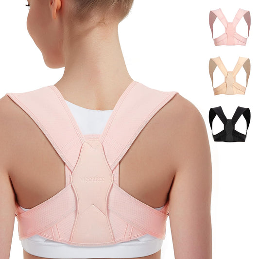 Posture Corrector for Women and Men, Adjustable Upper Back Brace for Clavicle Support and Providing Pain Relief from Neck, Shoulder, and Upper Back (S/M)