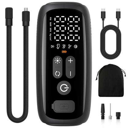 PESEIL Tire Inflator Portable Air Compressor, 28 Cylinders 12V Air Compressor, 140W Auto Shut-Off with LED Light 150psi Pump, Portable Air Compressor for Car Tires, Bicycle, Moto, Ball etc.