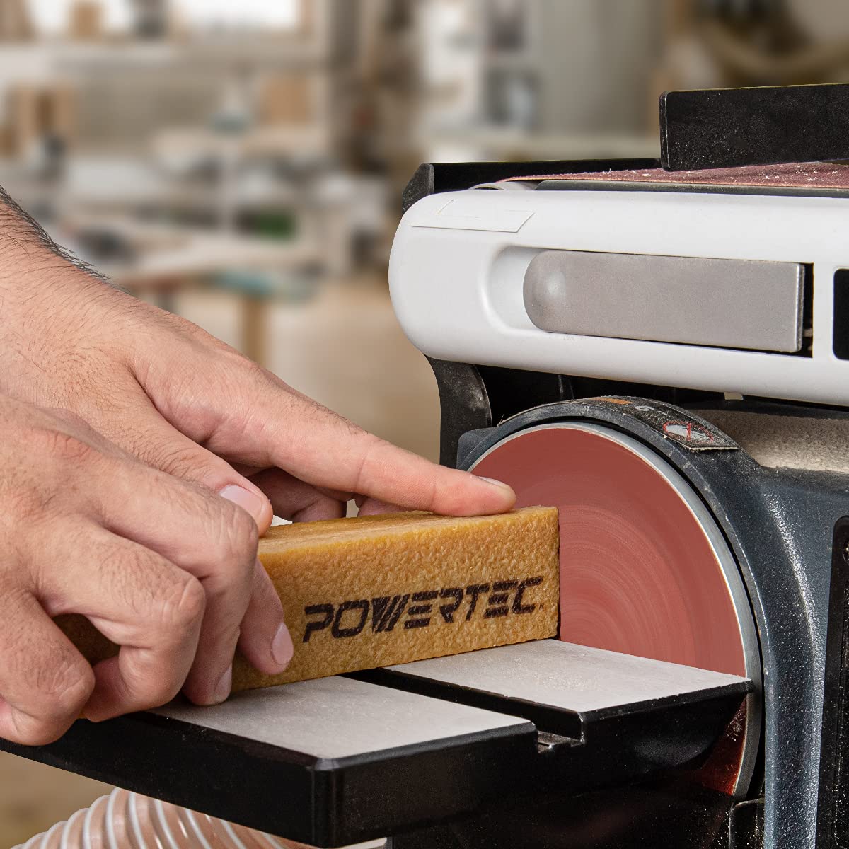 POWERTEC 71002-P2 Abrasive Cleaning Stick for Sanding Belts & Discs 8-1/2" 2PK | Natural Rubber Eraser - Woodworking Shop Tools for Sanding Perfection