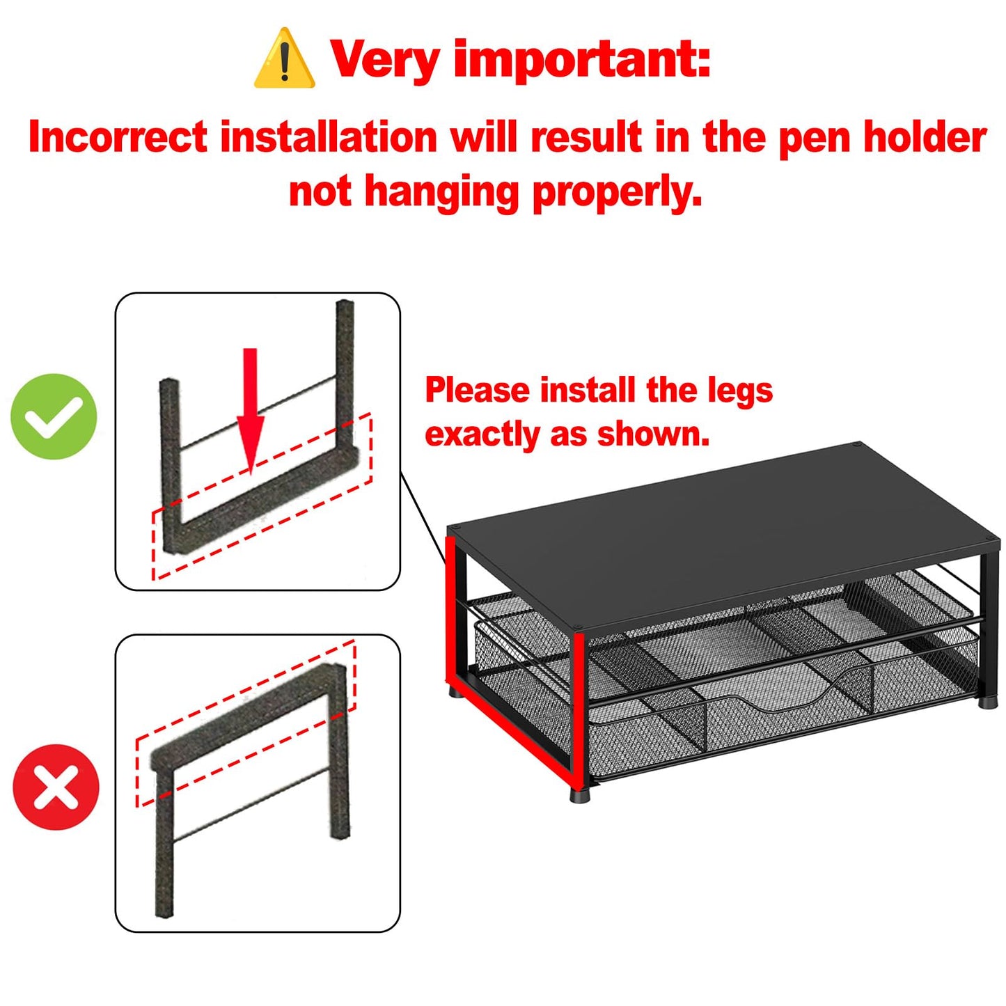 OPNICE Desk Organizers and Accessories, 2-Tier Computer Monitor Stand Riser with Drawer and 2 Pen Holders, Laptop Stand, Office Desk Accessories for Office Supplies, Pink