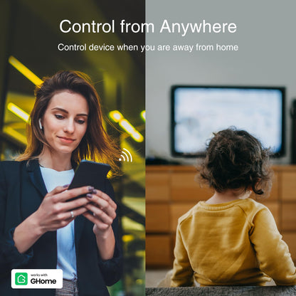 GHome Smart Plug Outlet Extender, Surge Protector with 3 Individually Controlled Smart Power Strips and 3 Smart USB Ports, Smart Plugs that Works with Alexa Google Home, Smart Outlet, 15A/1800W, Black