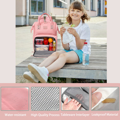 MAQTOIZ Women's Insulated Laptop Backpack Lunch Cooler Bookbag with USB Port for Women (15.6/14/13 Inch Laptop), Gift For Her