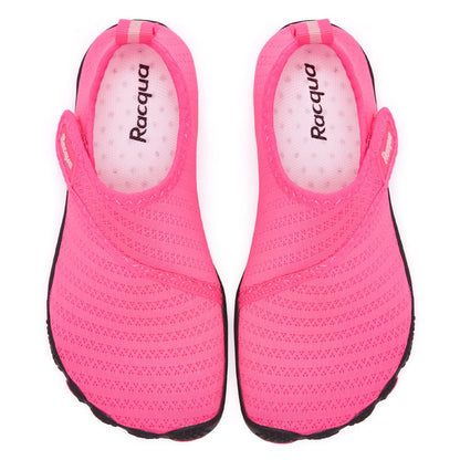 Racqua Girls Water Shoes - Quick Dry Barefoot Swim Aqua Lightweight Beach Boating Surfing Water Parks Outdoor Sport - Little Kid Rose 13