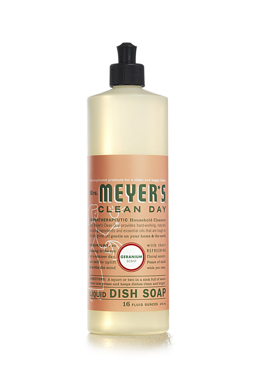 MRS. MEYER'S CLEAN DAY Liquid Dish Soap, Geranium, 16 Fluid Ounce