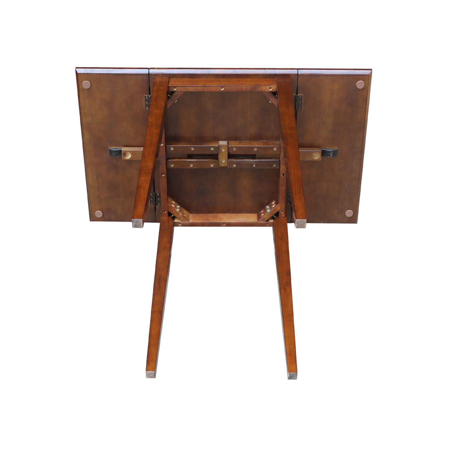 IC International Concepts, Small Drop Leaf Dining Table with Dual 9" Drop Leaf, Solid Real Wood, Sturdy Parawood, Dimensions 36"W x 22"D x 29"H, Espresso