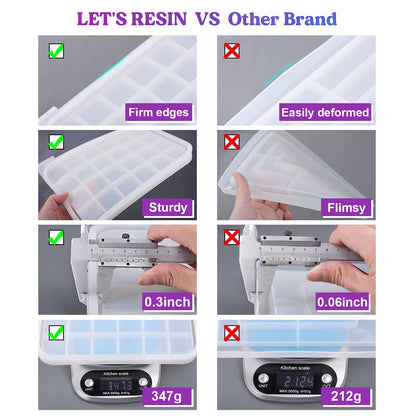 LET'S RESIN Tray Molds, Jar Silicone Molds with Lid, Resin Molds for Epoxy Resin, Silicone Molds Kits for DIY Art Furniture Dtorage and Decoration, Festival Gifts