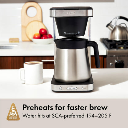 OXO Brew 8-Cup Coffee Maker - Single-Serve & Carafe, Thermal Stainless Steel, SCA Certified