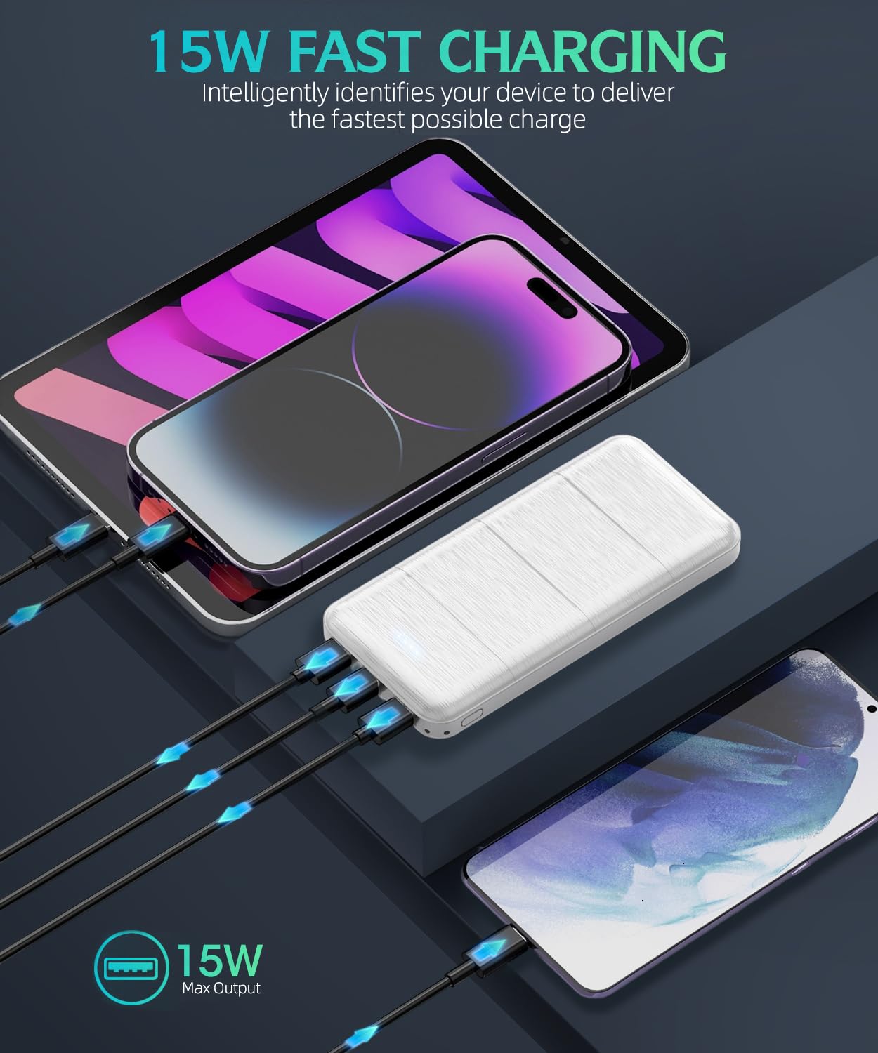 LOVELEDI Portable-Charger-Power-Bank - 2 Pack 15000mAh Dual USB Power Bank Output 5V3.1A Fast Charging Portable Charger Compatible with Smartphones and All USB Devices