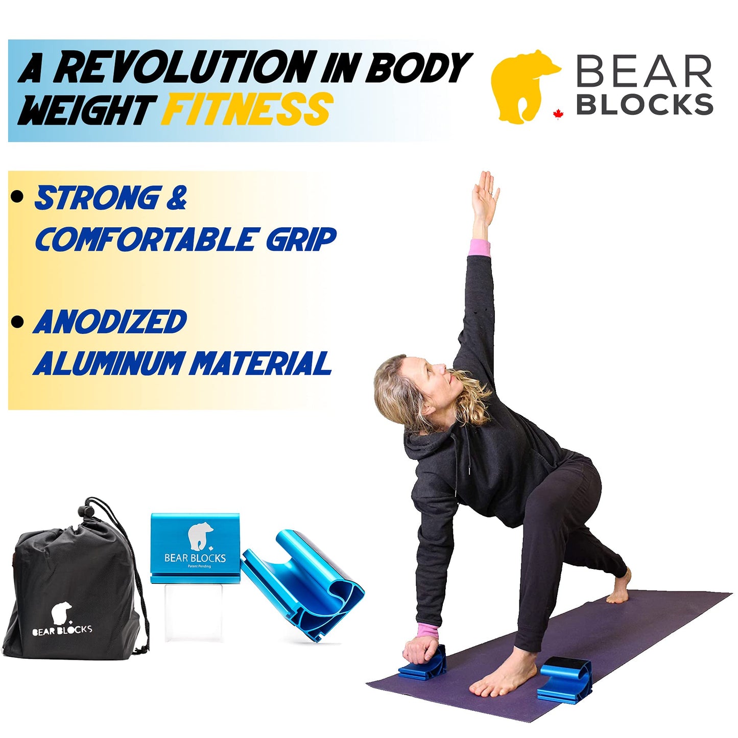 Portable Pushup Bars - Perfect Push Up Handles for Home Gym - Best Calisthenics Handles - Gym Gifts for Men - Non-Slip Home Workout Equipment - At Home Gym Equipment - Traveling Fitness Equipment