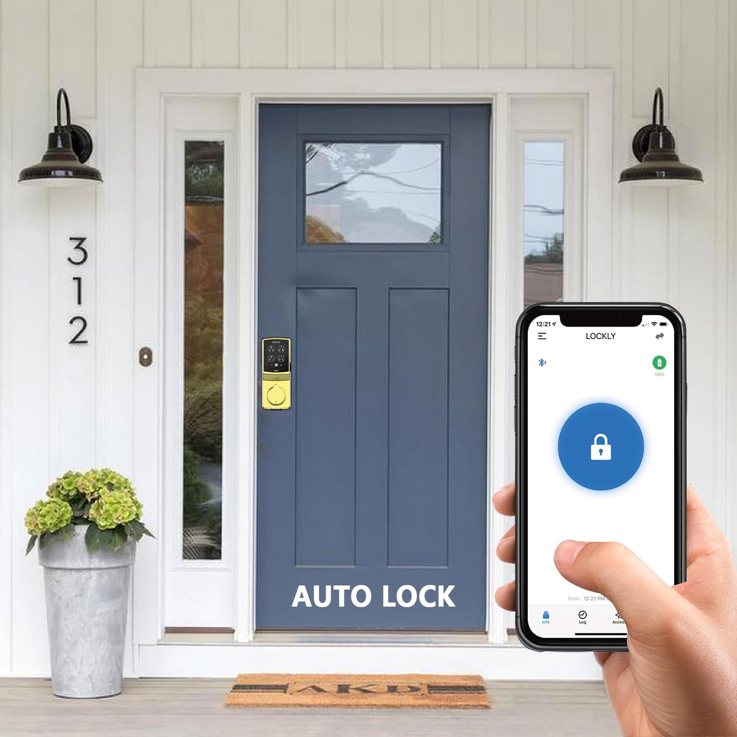 Lockly Secure Pro Wi-Fi Smart Door Lock, Keyless Entry with PIN Genie® Digital Keypad, 3D Biometric Fingerprint Sensor Front Door Lock Deadbolt, Voice Control & Auto Lock - Deadbolt Edition