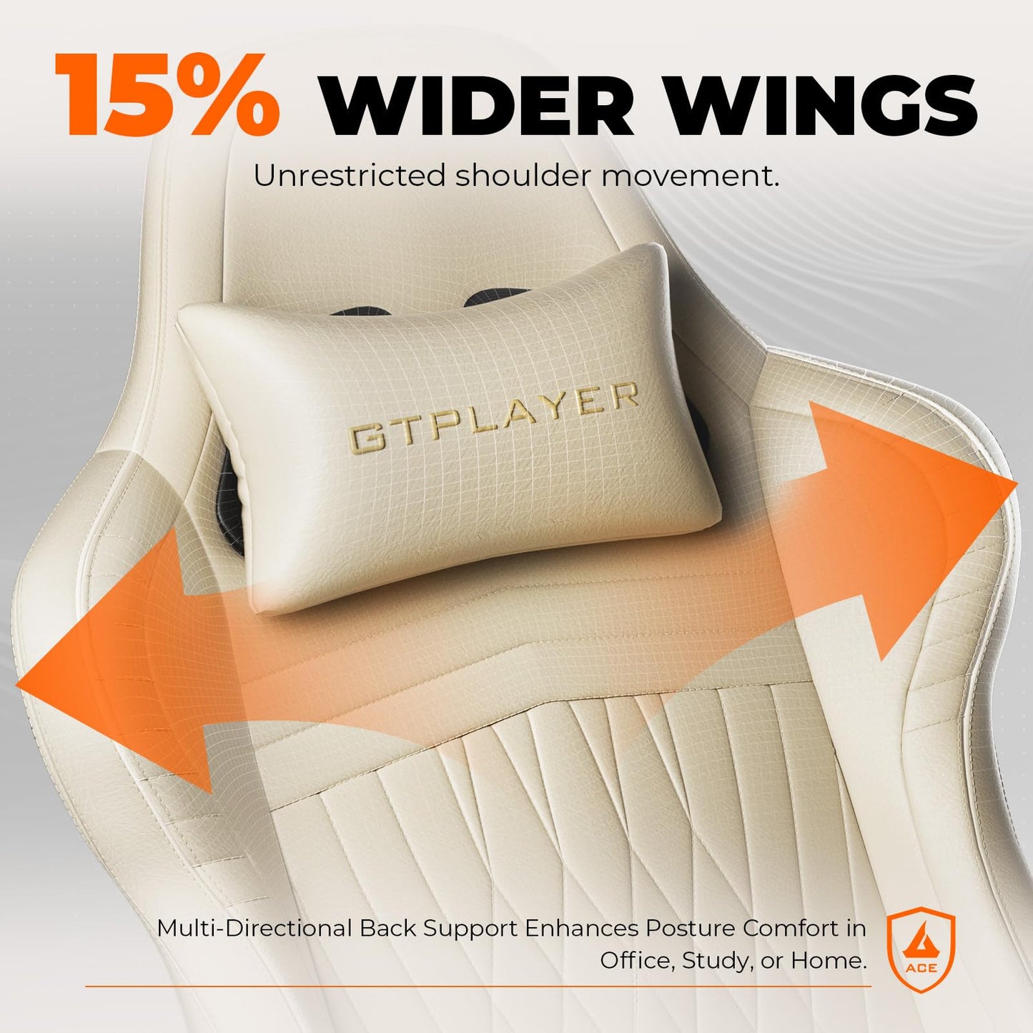 GTPLAYER Gaming Chair with Speakers, Video Game Chairs with Footrest, PC Gamer Chairs for Adults - Padded High Back Ergonomic Reclining Silla Gamer, Linkage Armrest, Ace Pro, Ivory New