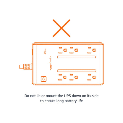 Amazon Basics UPS Battery Backup & Surge Protector 400VA/255W, 6 Outlets, Standby Uninterruptible Power Supply, for Power Outage Protection, Compact, Black