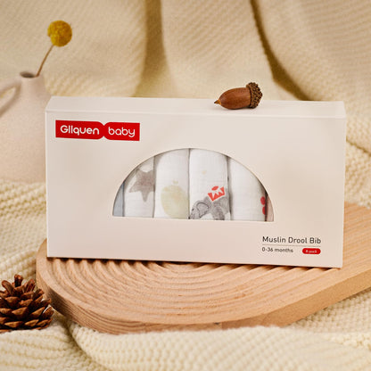 GLLQUEN BABY Muslin Drool Bibs for Boys Girls 8 Pack, Adjustable Baby Bibs for Drooling and Teething, Soft Cotton Baby Bandana Bib for Newborn Feeding Essentials (Circus)