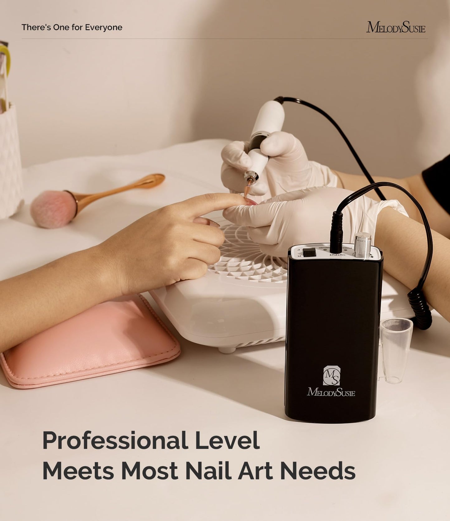 MelodySusie Professional Nail Drill, 30000 RPM Rechargeable Portable Nail Drills, Cordless Electric Nail File Machine with Bits Kit and 106 Sanding Bands, SC300I Black