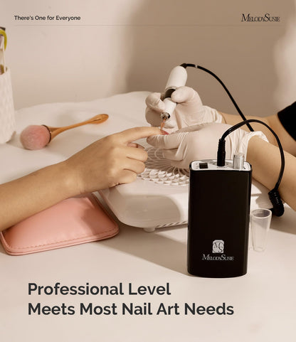 MelodySusie Professional Nail Drill, 30000 RPM Rechargeable Portable Nail Drills, Cordless Electric Nail File Machine with Bits Kit and 106 Sanding Bands, SC300I Black