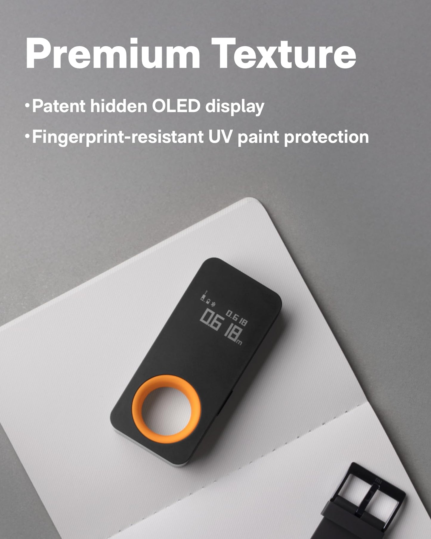 HOTO Laser Measuring Tool, 98ft Laser Distance Measure Tool ±2mm Accuracy, Compact Laser Measurement Tool with Digital OLED Display, M/in/Ft Unit Switching, Real-time Data Sync