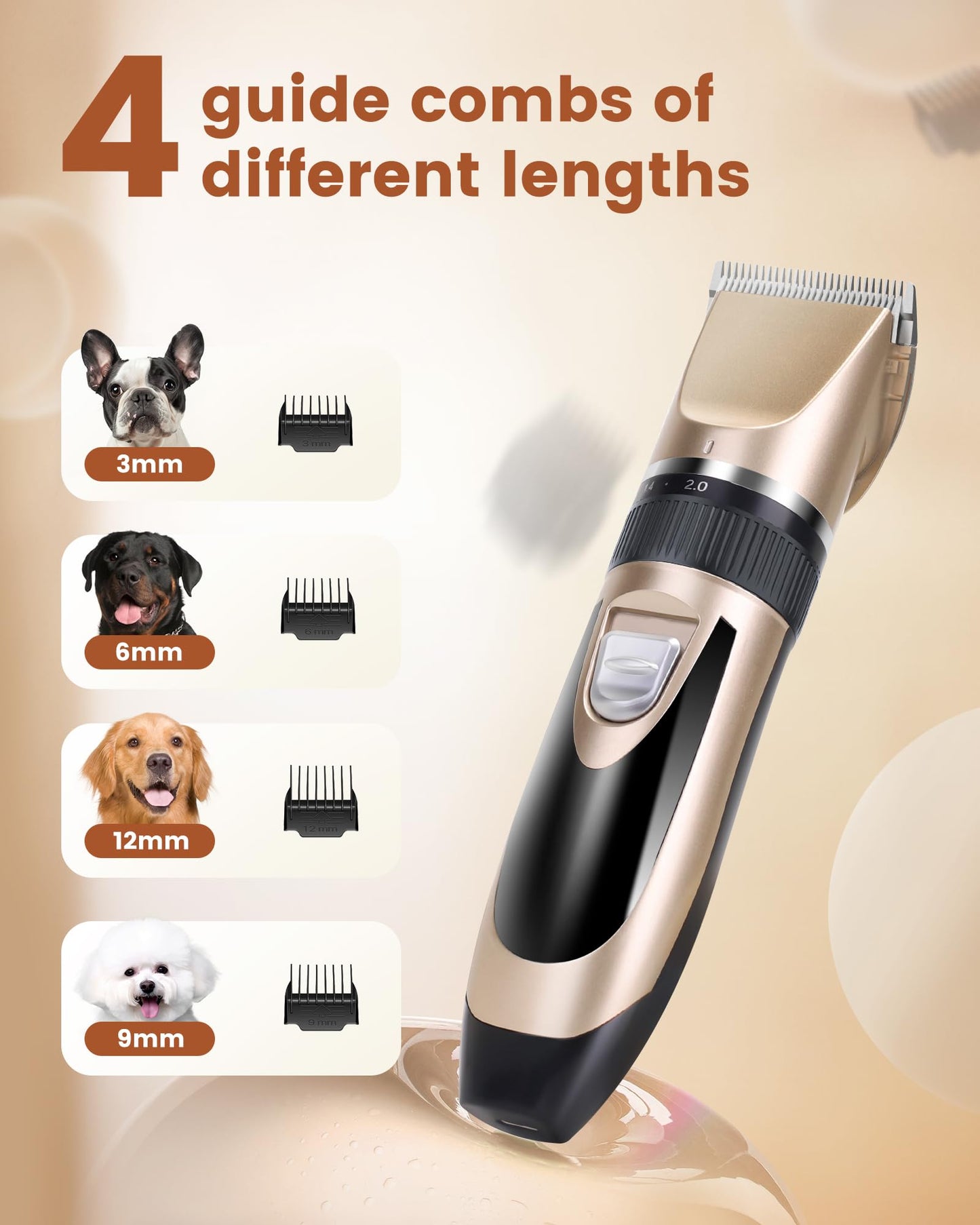 PAPMINI 2 in 1 Dog Grooming Kit, Low Noise Rechargeable Dog Clippers for Grooming, Cordless Dog Grooming Clippers and Dog Paw Trimmer, Dog Shavers for Grooming Small Dogs Cats Animals