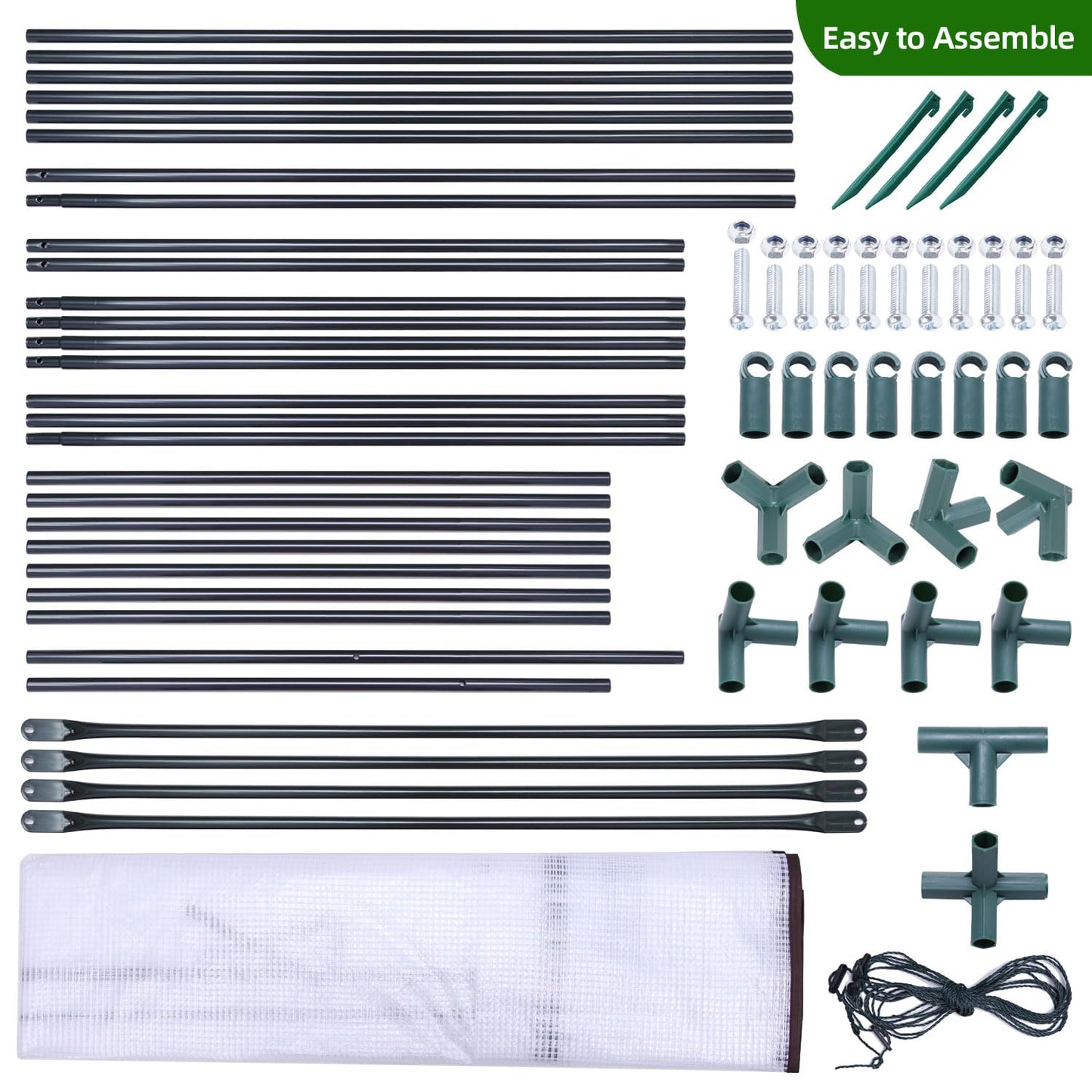 Ohuhu Tomato Greenhouse for Outdoors: Portable Lean to Green House Heavy Duty with Roll-Up Zippered Door, Tall Plastic Greenhouses for Outside Plants Growing Shed Tent for Backyard, 6.6x2.5x5.6 FT