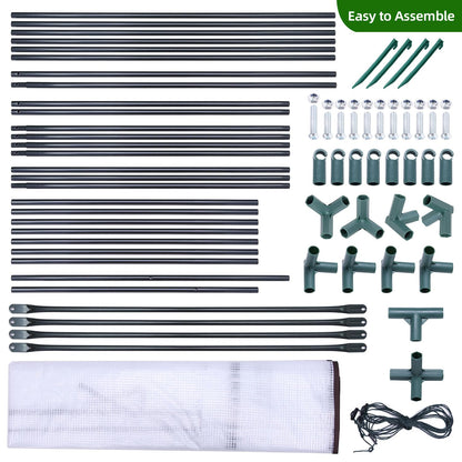 Ohuhu Tomato Greenhouse for Outdoors: Portable Lean to Green House Heavy Duty with Roll-Up Zippered Door, Tall Plastic Greenhouses for Outside Plants Growing Shed Tent for Backyard, 6.6x2.5x5.6 FT