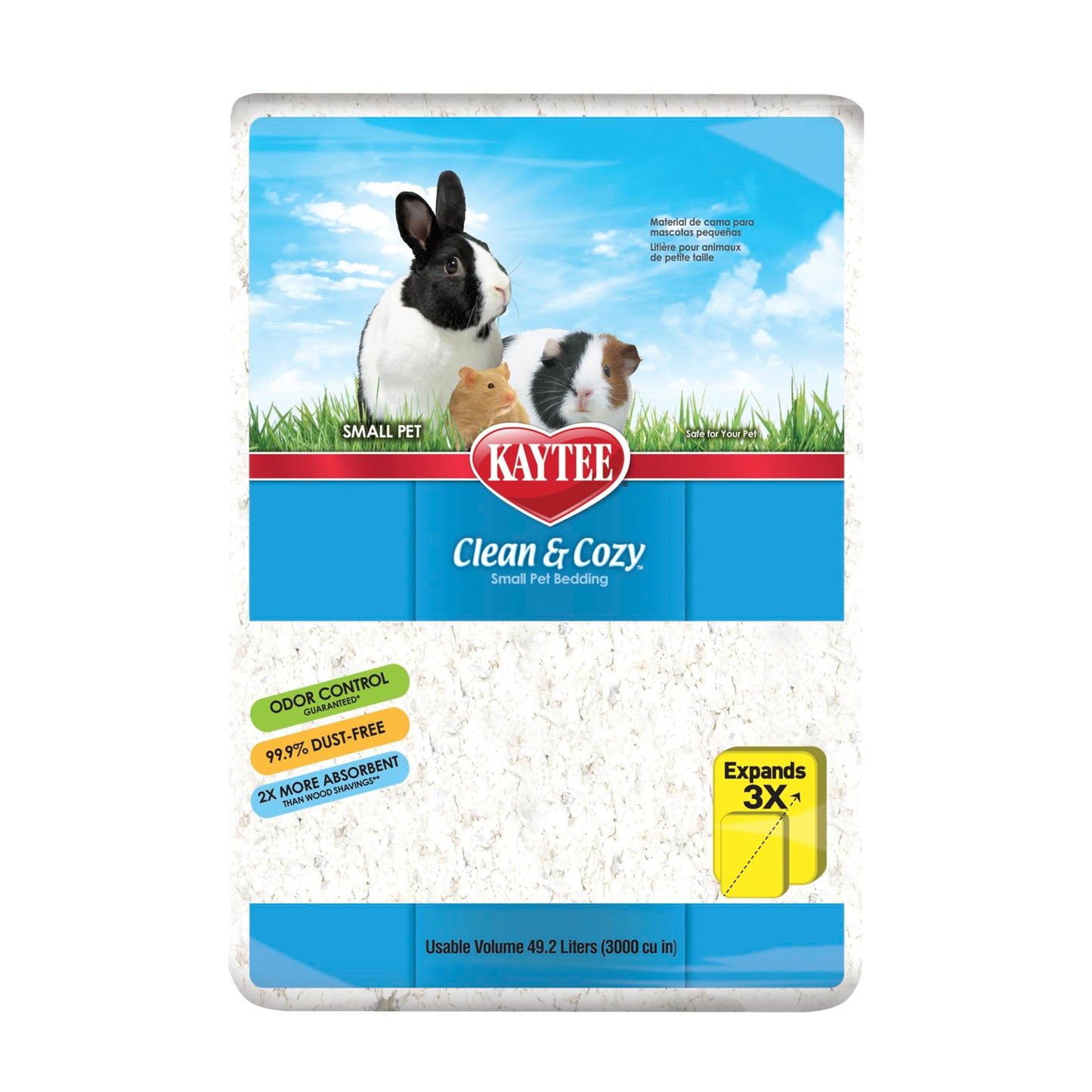 Kaytee Clean & Cozy White Paper Bedding, Made for Small Animals, 49.2 Liters