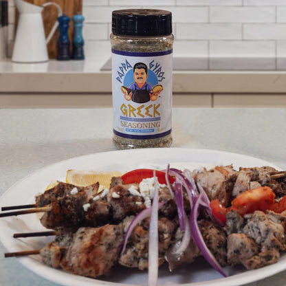 Pappa Gyros All Purpose Greek Seasoning Blend No MSG | Large Shaker 7.5 Oz | Authentic Mediterranean Spices | All Natural Savory Herb & Spice Mix | Lamb, Chicken, Turkey, Souvlaki, Kebab, Salad, Gyro