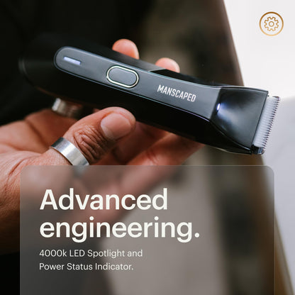 MANSCAPED® The Lawn Mower® 4.0, Electric Groin Hair Trimmer, Replaceable SkinSafe® Ceramic Blade Heads, Waterproof Wet/Dry Clippers, Rechargeable, Wireless Charging, Male Hygiene Grooming Razor