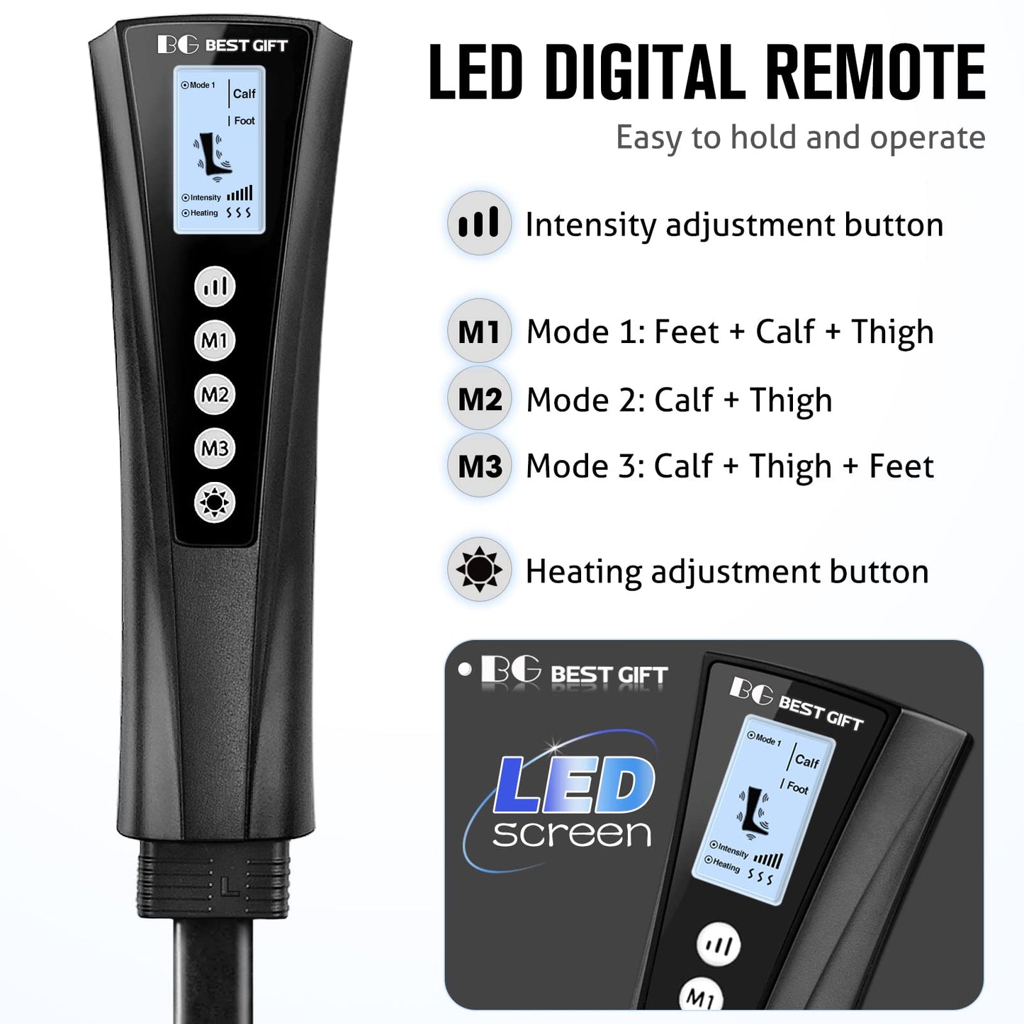 Gifts for Mom, Dad, Men, Women & Loved Ones – Air Compression Leg Massager with Heat – Ideal for Christmas, Mother Day & Father Day – Relieves Muscle Fatigue for Feet, Legs, Calves, Thighs, and Knees