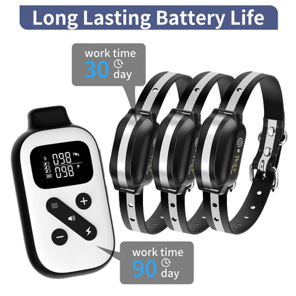 PetJoy 3 Dog Shock Collar for Large Dogs, Automatic Bark Collar with Remote, Bark and Training Collar Combo, Shock Collar with 5 Adjustable Levels of Sensitivity to Suit All Breeds of Dogs