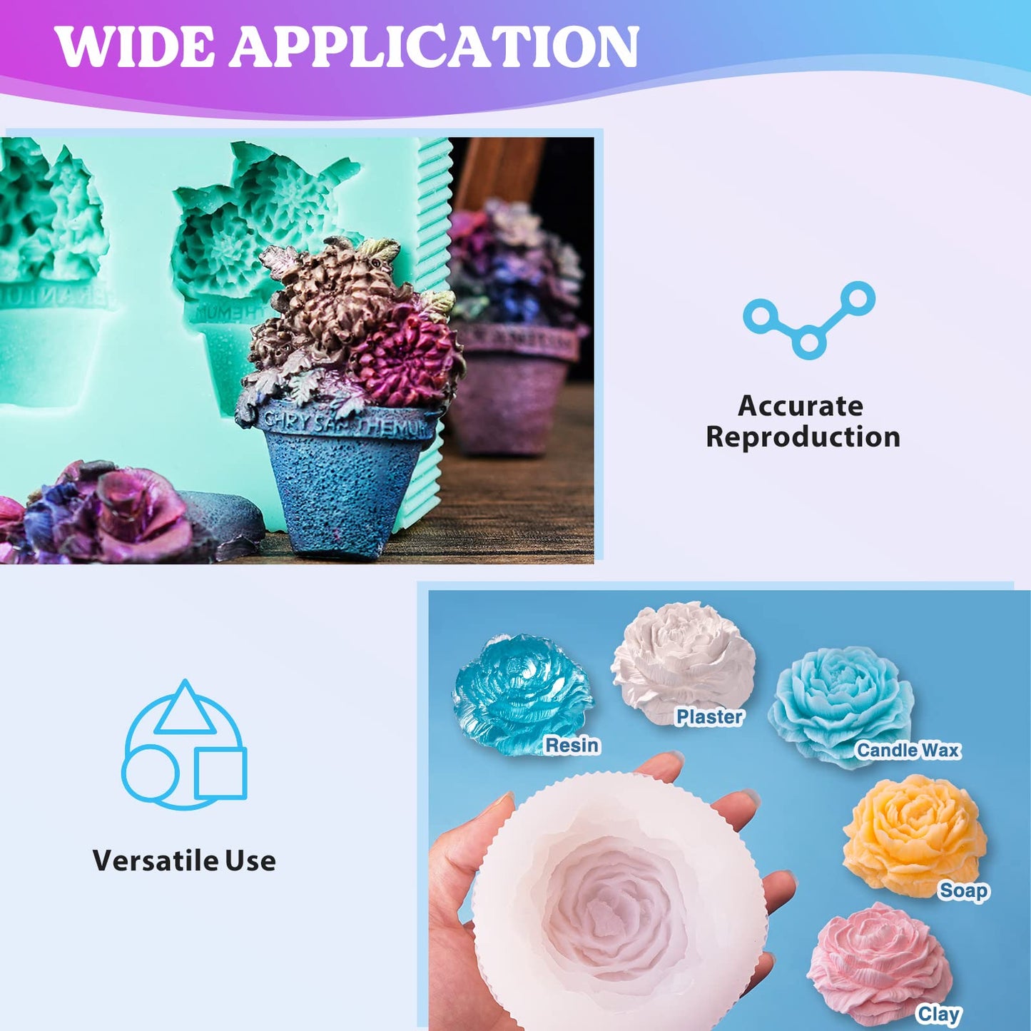 LET'S RESIN 8oz Silicone Mold Making Trial Kit, Fast Cure Mold Making Silicone Rubber, Easy Mixing, Flexible Platinum Cured Molding Silicone for Casting Resin Molds & Silicone Molds (Translucent)