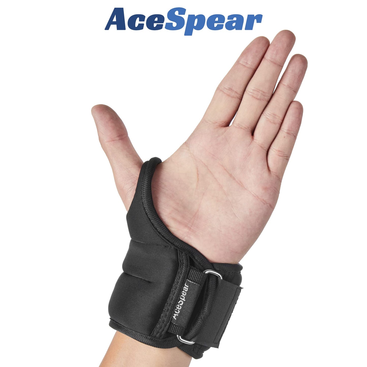 AceSpear Wrist Weights with Thumb Loops Lock for Men Women 1lb*2 2lbs*2 3lbs*2 Ankle Weights Weighted Gloves Wristbands for Running Strength Training Walking Exercises (2 lbs x 2, Black)