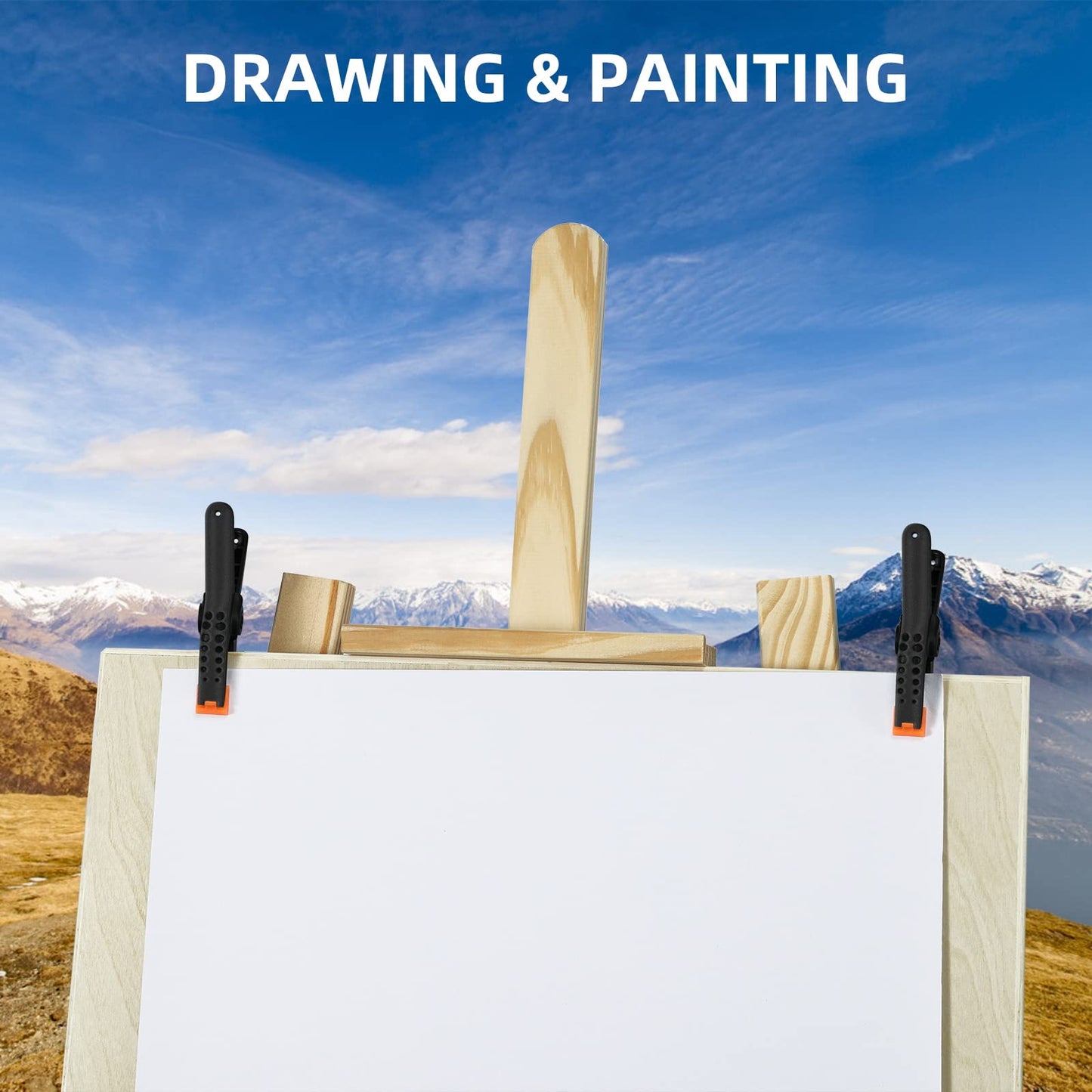 16 Pack Small Spring Clamps, 3.5 Inch Heavy Duty Clamps for Backdrop Stand, Plastic Clips for Crafts and Backdrop Clips for Crafts, Woodworking, Photography, Outdoor