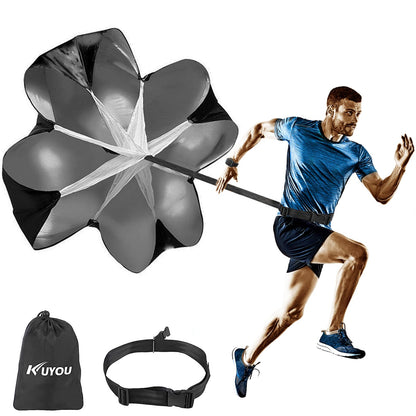 KUYOU Running Speed Training Speed Chute Resistance Parachute for Speed and Acceleration Training Fitness Explosive Power Training 56-Inch