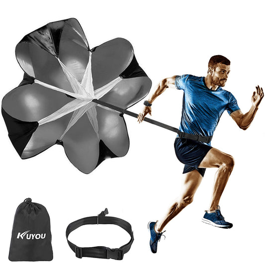 KUYOU Running Speed Training Speed Chute Resistance Parachute for Speed and Acceleration Training Fitness Explosive Power Training 56-Inch