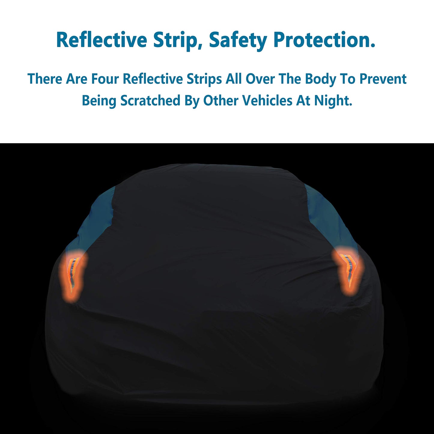 MORNYRAY Waterproof Car Cover All Weather Snowproof UV Protection Windproof Outdoor Full car Cover, Universal Fit for Sedan (Blue, A0-Fit Sedan Length(Up to 153 inch)