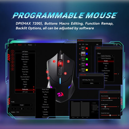 Redragon S101 Gaming Keyboard, M601 Mouse, RGB Backlit Gaming Keyboard, Programmable Backlit Mouse, Value Combo Set [New Version]