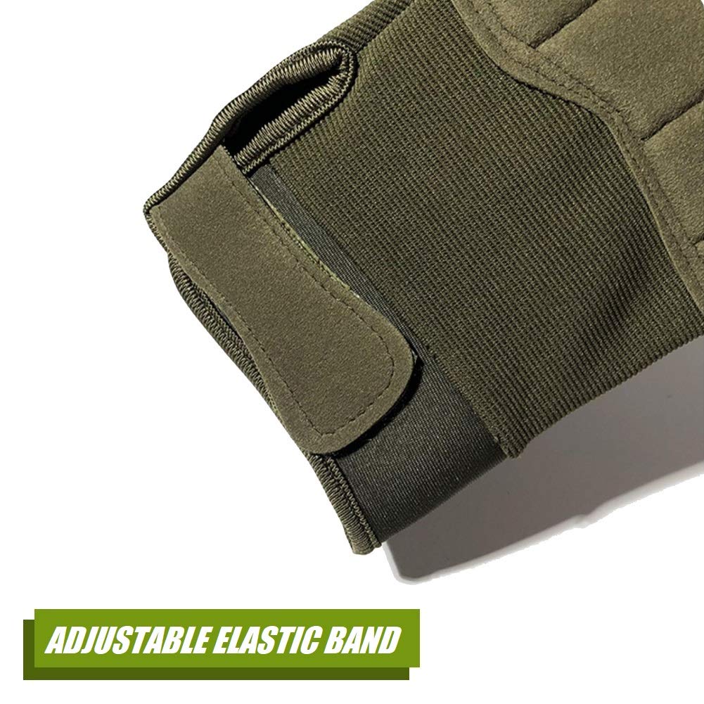 HYCOPROT Full Finger Gloves, Touch Screen Knuckle Protective Breathable Lightweight Outdoor Gloves for Shooting, Hunting, Motorcycling, Climbing (Large, Black)