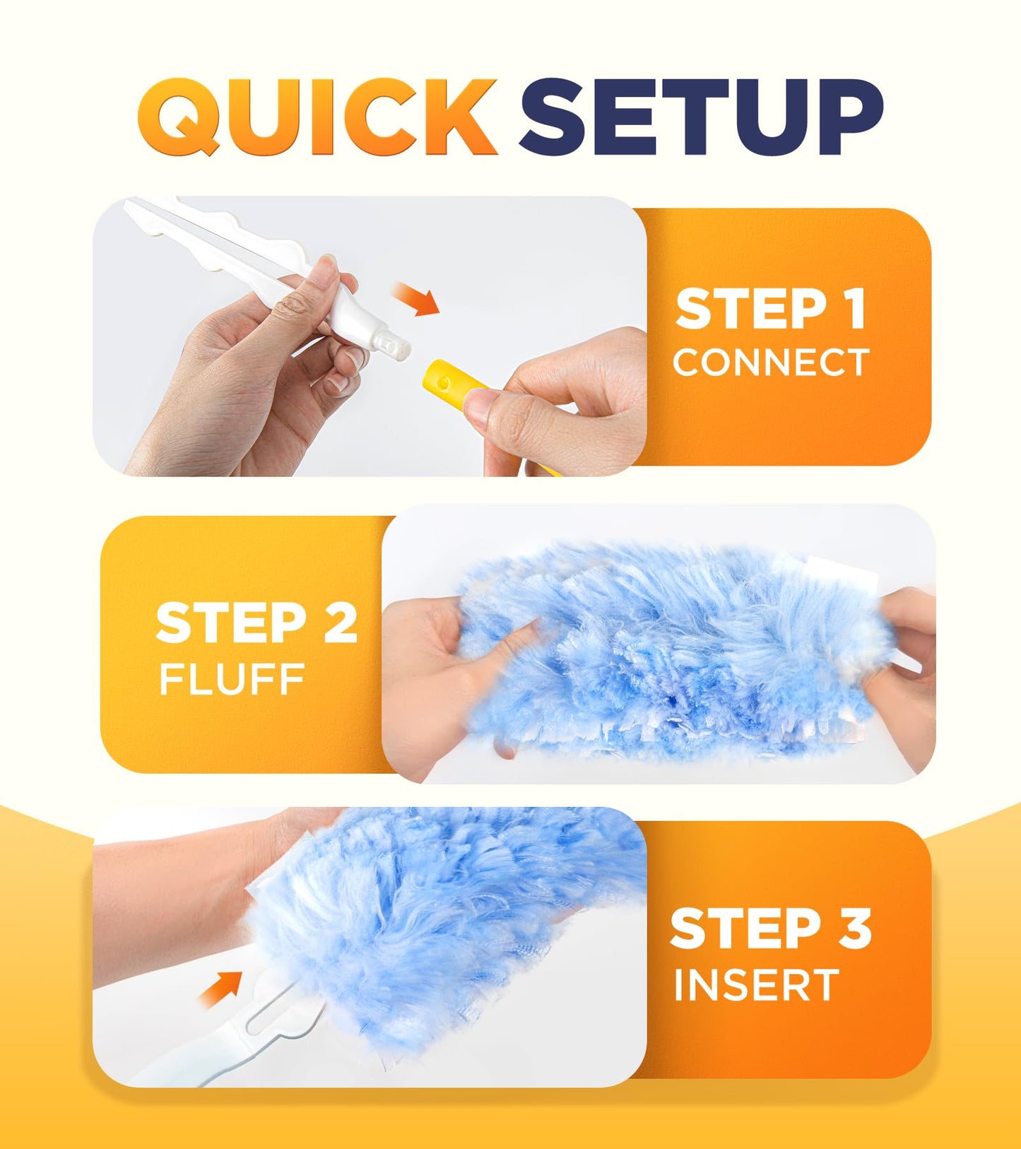 Heavy Duty Duster Refills for Swiffer Duster, 20 Count Duster Refills with 1 Handle, Multisurface 360° Dusters with 4X Microfibers, Unscented Disposable Dusters for Cleaning (Blue)