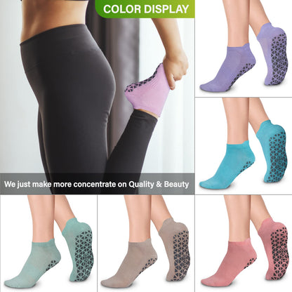 Non Slip Yoga Socks with Grips for Pilates, Ballet, Barre, Barefoot,Bikram,Hospital Anti Skid Socks for Women and Men