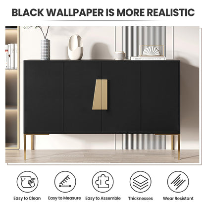 practicalWs Peel and Stick Wallpaper 15.7" x 118" Black Contact Paper for Cabinets and Drawers Removable Wall Paper Self Adhesive Vinyl Film Roll Easy to Apply Bathroom Home Decor Counter Top Covers