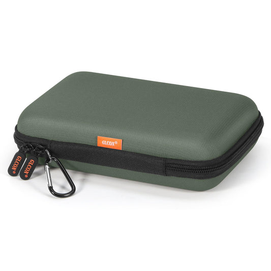 GLCON Large Classic Army-Green Case - Hard Shell Electronic Organizer Travel Carrying Case - Shockproof Electronic Accessories Storage Pouch Bag for Game Drive, Hard Disk, Power Bank, Charger