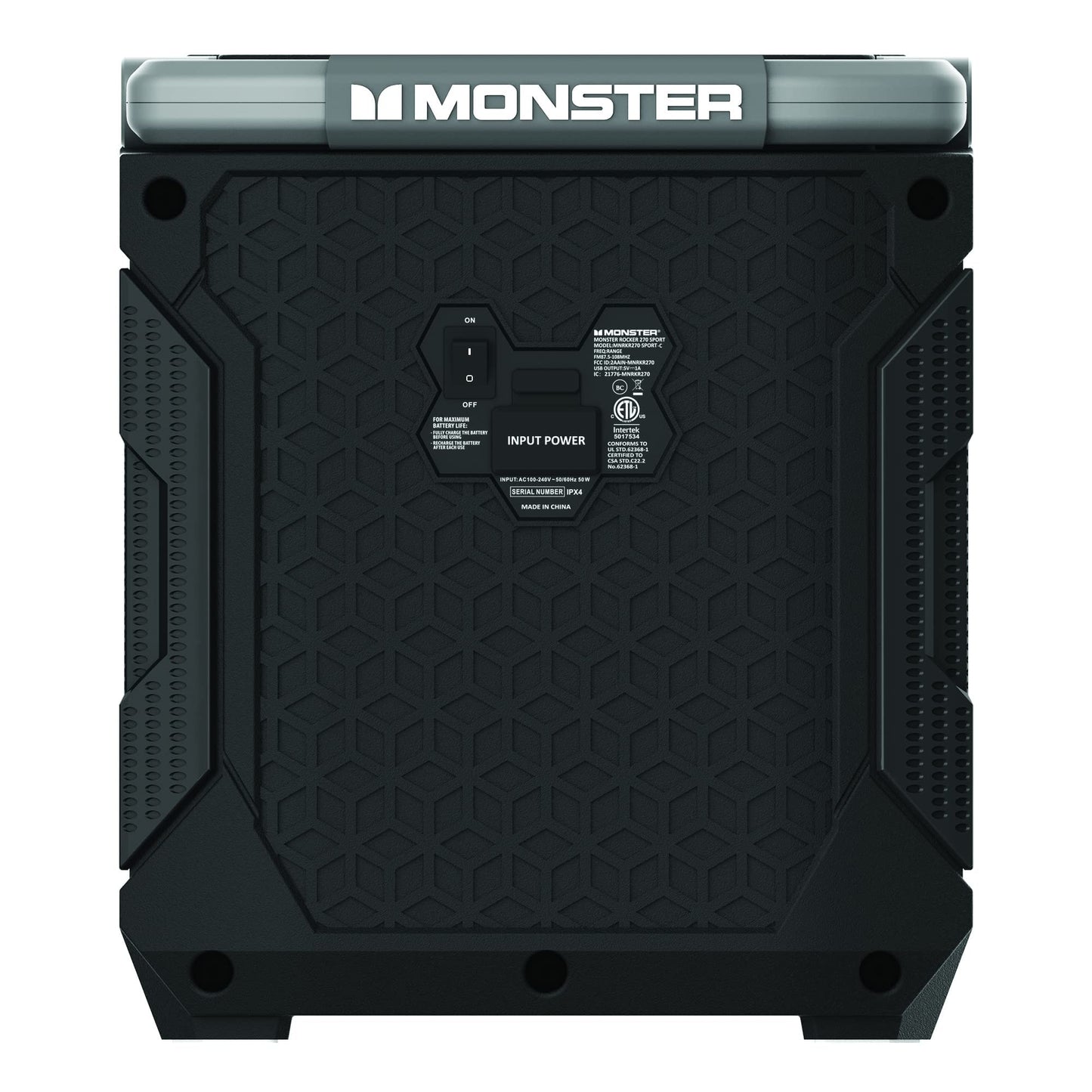 Monster Rocker 270 Sport | Portable Indoor/Outdoor Wireless Speaker, 60 Watts, Up to 24 Hours Playtime, IPX4 Water Resistant, Connect to Another TWS Speaker