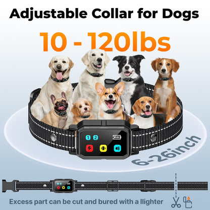 AI Dog Shock Collar 2 Dogs (10-120Lbs) - 3300FT Dog Training Collar with Remote, IPX7 Waterproof Collar with Beep, Vibration, Safe Shock for Large Medium Small Dogs, Keypad Lock and Flashing Light
